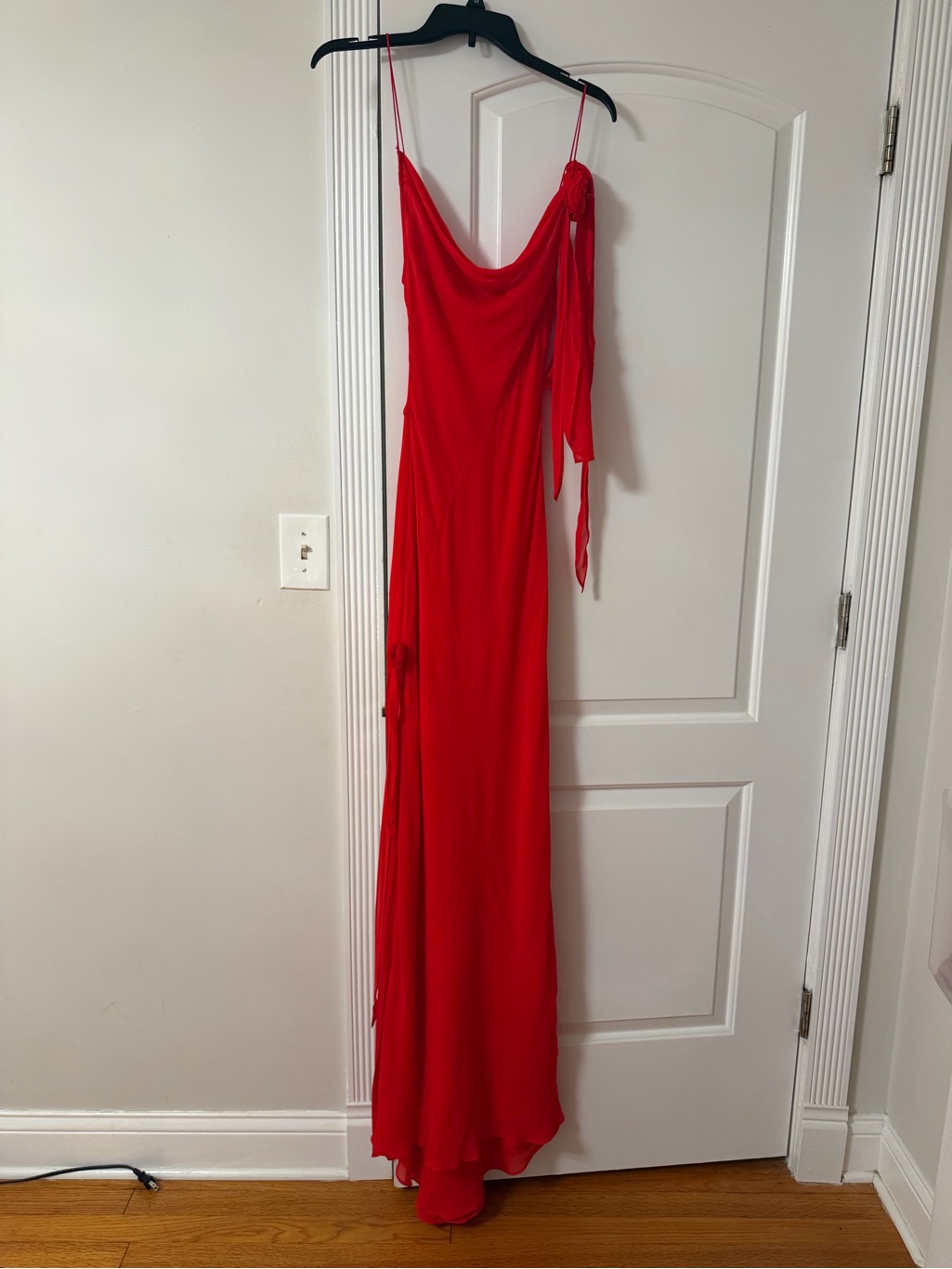 Rat & Boa Red Asymmetrical Slip Gown